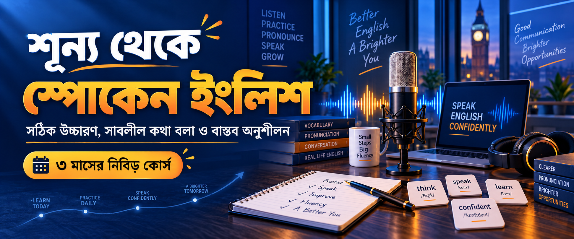 জিরো থেকে স্পোকেন ইংলিশ — ৩ মাসের নিবিড় কোর্স